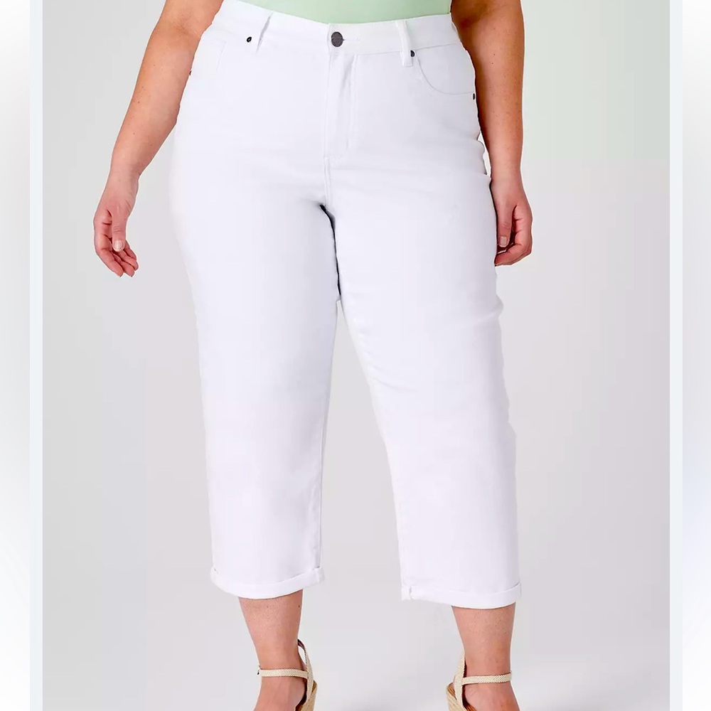 Lane Bryant White Cropped Ankle Jeans